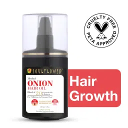 Soulflower Onion Hair Oil Enriched with Amla & Peppermint For Hair Growth & Hair Fall Control-picture-1