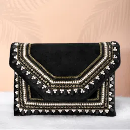 Peora Clutch Womens Purse Bridal Bag for Detachable Strap Evening Sling Bag - Black-C58Bl-picture-47