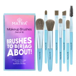 Matra Makeup Brush Set of 8 Mini Cosmetic Brushes Kit with PU Pouch Bag-picture-28