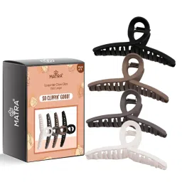 Matra Hair Claw Clips Set Of 4 Clutchers Large Loop Clutches Matte Hair Clips Gift Pack-picture-4