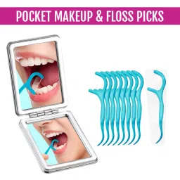 Matra Foldable Pocket Mirror & Compact Hand Mirror & Dental Flossing Thread Sticks-picture-18
