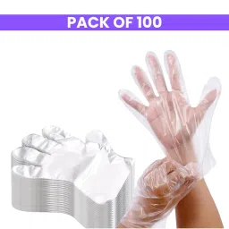 Matra Disposable Hand Gloves for Hair Dye Coloring Transparent Clear Plastic Multipurpose Free Size-picture-21