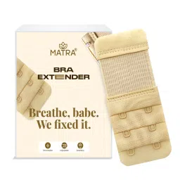 Matra Bra Extender Stretchable Elastic Extension Strap Adjustable Buckle Clasp 2 Hook 3 Eye - Beige-picture-5