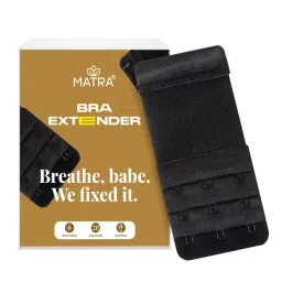Matra Bra Extender Stretchable Elastic Extension Strap Adjustable Buckle Clasp 3 Hook 3 Eye - Black-picture-12