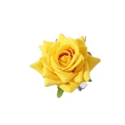Matra Rose Hair Clip Artificial Flower Accessory Bridal Floral Brooch Pin Bun Braid Juda - Yellow-picture-43