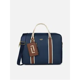 Lavie Luxe Women Navy Blue Delicaff Laptop Bag with Pouch & Detachable Strap (Set of 2) (L)-picture-3