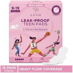 Azah Teen Sanitary Pads For Girls Heavy Flow Coverage 12 Hour Leakproof 275mm-picture-8