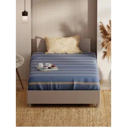KOPA Single Bedsheet With Pillow Cover(Bio-Soft Cotton Feel) Geometric-Denim Blue-picture-19