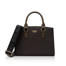 Lavie Luxe Women Brown Mono Elly25 Satchel with Detachable Strap (S)-picture-18