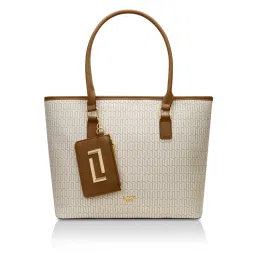 Lavie Luxe Women Off White Mono Sherryl25 Pro Laptop Tote Bag with Pouch (Set of 2) (L)-picture-20