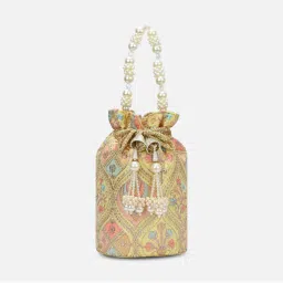 Lavie Women Yellow Sara Structured Potli (M)-picture-32