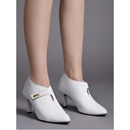 Shoetopia Pointed Toe White Pumps for Women-picture-7