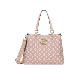 Lavie Signature Albany Pink Printed Satchel Bag with Detachable Strap-picture-26