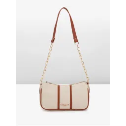 Carlton London Silvestra Beige and Tan Two-Tone Sling Bag (M)-picture-2