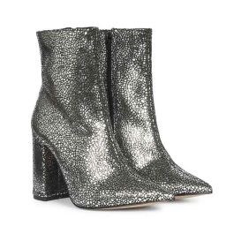 Saint G Womens Silver Metallic Leather High Ankle Boots-picture-43