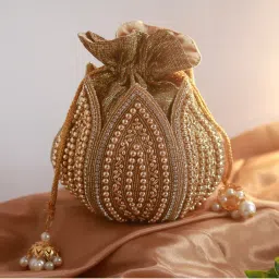 THE TAN CLAN Swarn Embroidered Mini Lotus Potli-picture-2