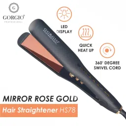 Gorgio Professional Premium Real Titanium Rose Gold Plated Hair Straightener HS 78-picture-26