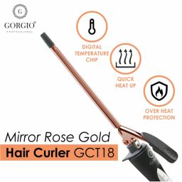 Gorgio Professional Premium Rose Gold Hair Curling Tong wand GCT18 (No HairDamage)-picture-0