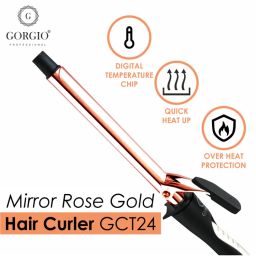 Gorgio Professional Premium Rose Gold Hair Curling Tong wand GCT 24-picture-37