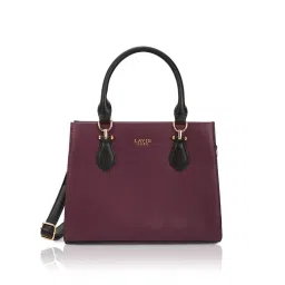 Lavie Luxe Wella Wine Solid Satchel Bag with Detachable Strap-picture-23