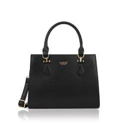 Lavie Luxe Wella Black Solid Satchel Bag with Detachable Strap-picture-49