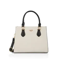 Lavie Luxe Wella Off White Solid Satchel Bag with Detachable Strap-picture-22