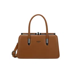Lavie Luxe Women Book Frame Satchel Bag with Detachable Strap -Tan (M)-picture-2