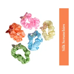 Rhe Cosmetics TwinkleTie Hair Scrunchies-Mix Colour- 10-Pcs-picture-0