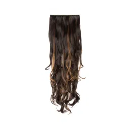 Stasia Street 5 Clip-In 30" Out Curls Dark Brown Golden Highlights Hair Extension-picture-46