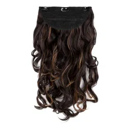 Stasia Street Clip-In 18 Inch Soft Curls Dark Brown Hair Extensions With Golden Highlights-picture-18
