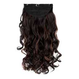 Stasia Street Clip-In 24 Inch Soft Curls Dark Brown Hair Extensions With Copper Highlights-picture-11