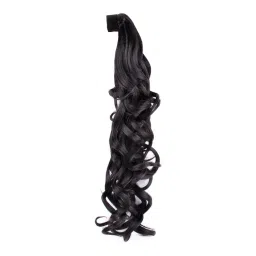 Stasia Street Clip-In 20 Inch Semi Curly Natural Black Ponytail-picture-1