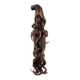 Stasia Street Clip-In 20 Inch Semi Curly Mix Brown Ponytail-picture-40