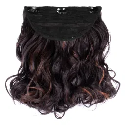 Stasia Street Clip-In 18 Inch Full-Wavy Dark Brown Hair Extensions With Copper Highights-picture-10