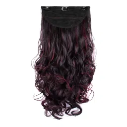 Stasia Street Clip-In 24 Inch Semi-Wavy Burgundy Hair Extensions-picture-4
