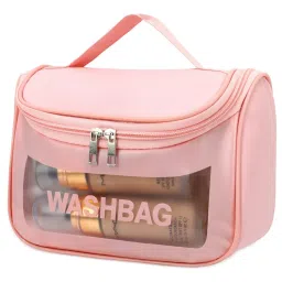 Kayanara Pink Transparent Cosmetic Travel Organizer Waterproof Hanging Makeup Bag-picture-38