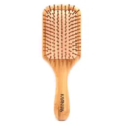Kayanara Rectangle Shape Dark Bamboo Bristles Large Wooden Paddle Hair Brush-picture-4