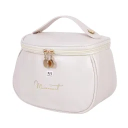 Kayanara Travel Makeup Organizer Bag With Handle, Multipurpose Cosmetic & Vanity Pouch - White-picture-29