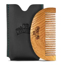 Man Arden Pure Neem Wooden Pocket Size Beard Comb With Premium Faux Leather Pouch-picture-40