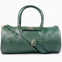 Man Arden "The Lincoln Green" PVC Leather Barrel Style Travel Single Tone Duffle Bag - Green-picture-0