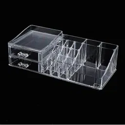 NFI Essentials Acrylic Makeup Organizer with Drawers Vanity Tray 2, Drawers & 12 Lipstick Slots-picture-47