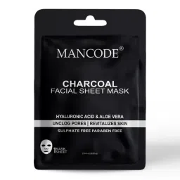 ManCode Charcoal Facial Sheet Mask For Unclog Pores & Revitalizes The Skin With Korean Formula-picture-7