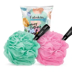 Fabskin Luxury Bathing Round Loofah - For Men And Women - Couples Pack Of 2 - Aqua Green And Pink-picture-31