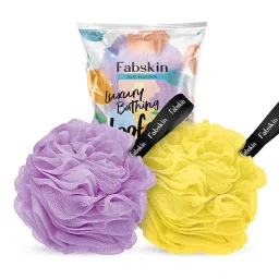 Fabskin Luxury Bathing Round Loofah - For Men And Women - Couples Pack Of 2 - Purple And Yellow-picture-17