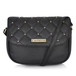 Caprese Zesty Medium Black Sling Bags-picture-3
