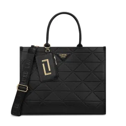 Lavie Luxe Lisa Black Textured Satchel Bag with Detachable Strap with Pouch-picture-39