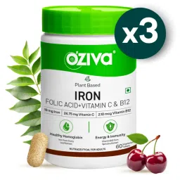 Oziva Plant Based Iron With Folic Acid With Vitamin C & B12 - Pack Of 3-picture-44