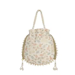 Lavie Aria Round Embriodered - Womens Potli (White) (S)-picture-18