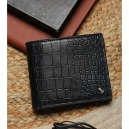 Louis Philippe Men Black Textured Genuine Leather Wallet-picture-39