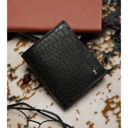 Louis Philippe Men Black Textured Genuine Leather Wallet-picture-41